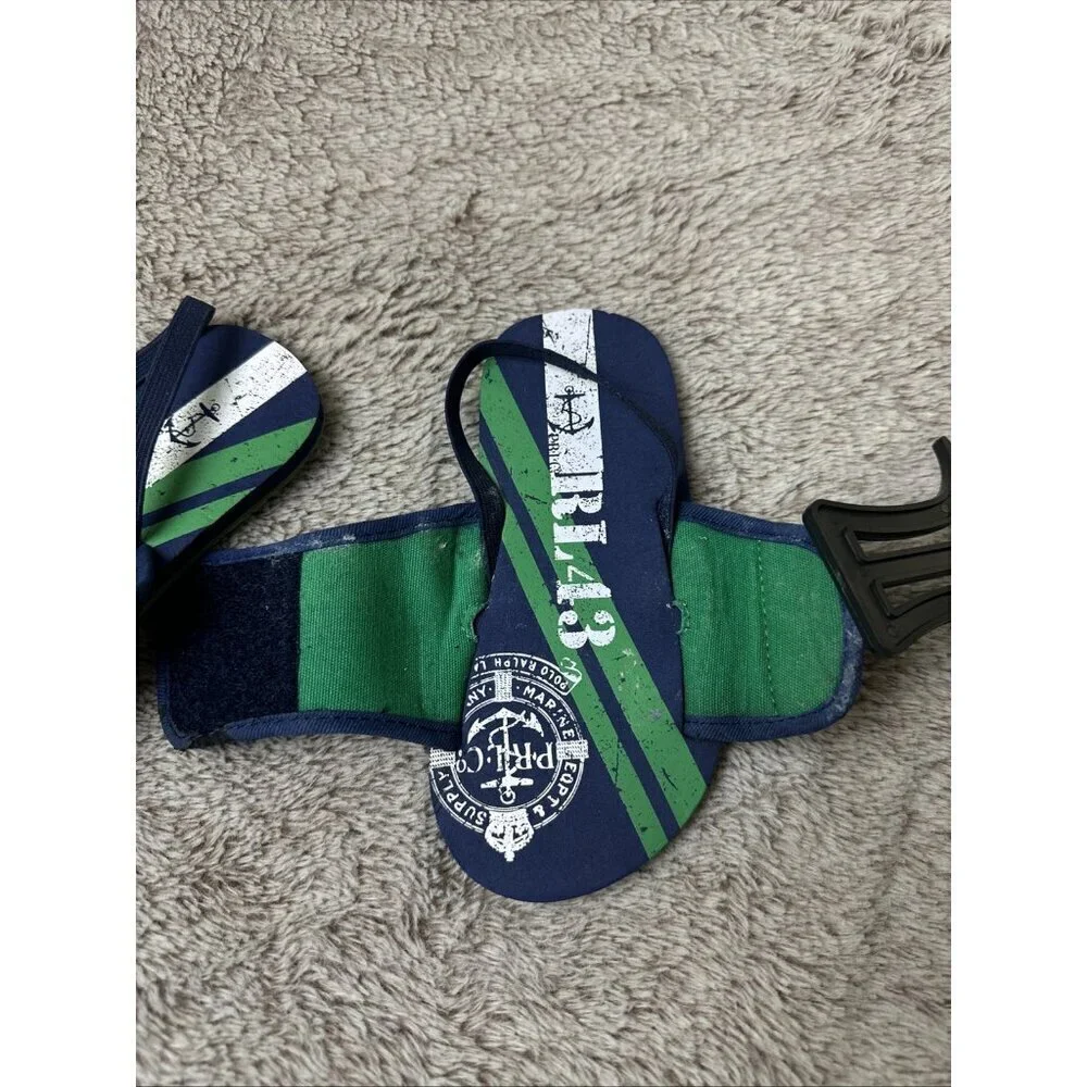 Polo Ralph Lauren Kids Shoes 10 Slide w/ Strap Slip On Sandals Blue